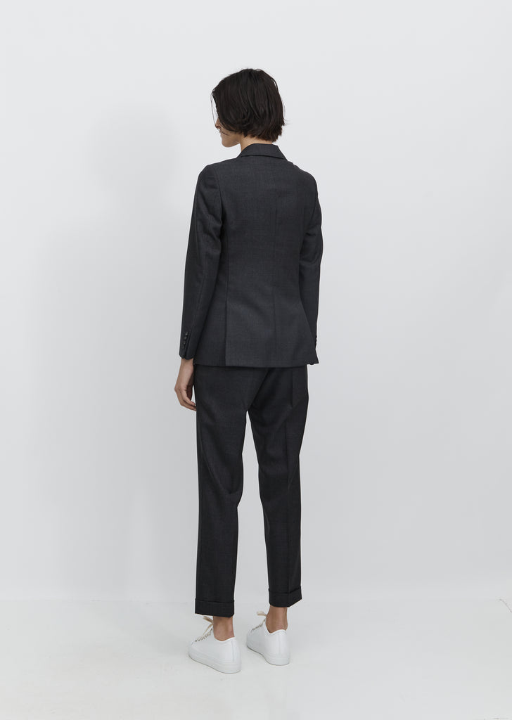 Vanessa Fresco Wool Blazer — Mid Grey