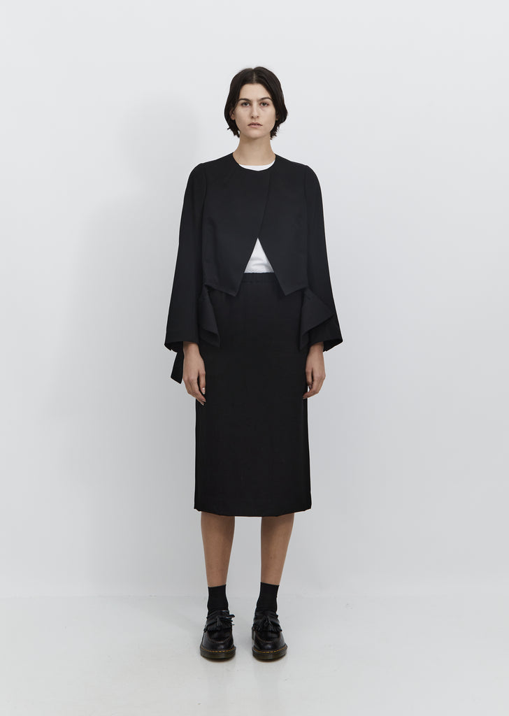 Compressed Wool Knit Cut Out Blazer