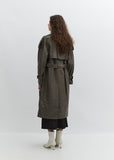 Vegan Leather Trench Coat — Khaki