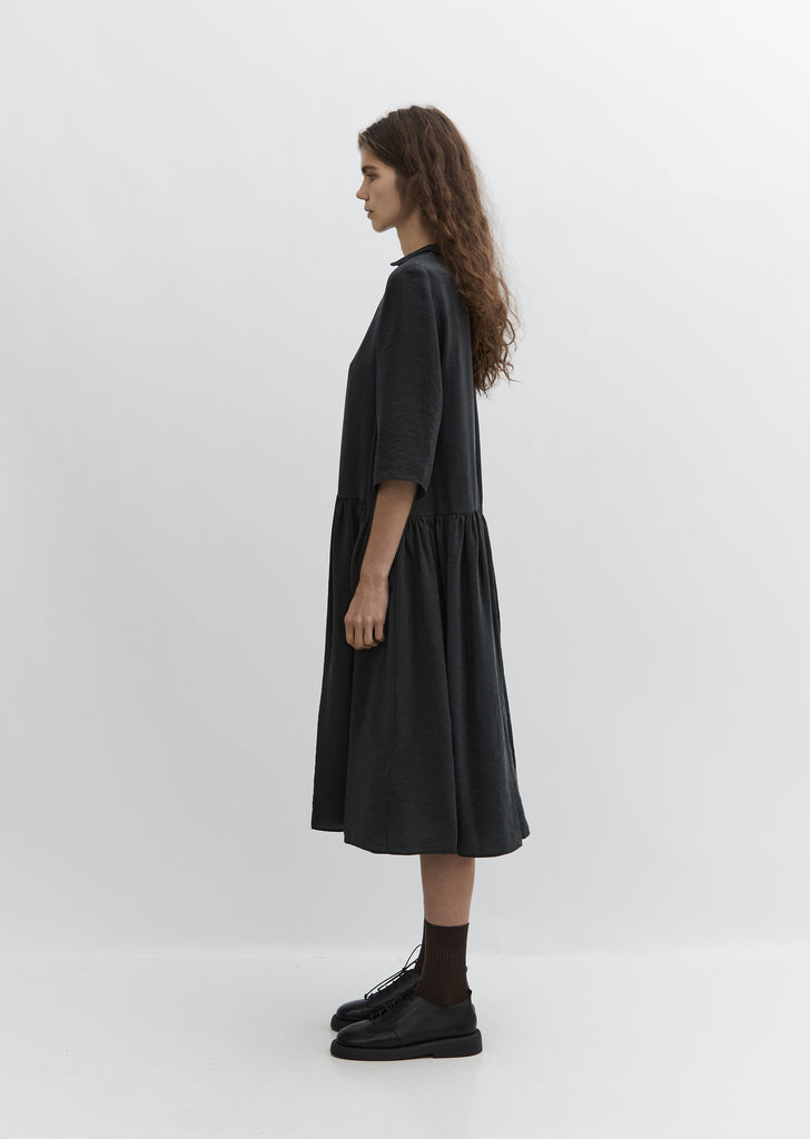 Round Collar Cupro Dress