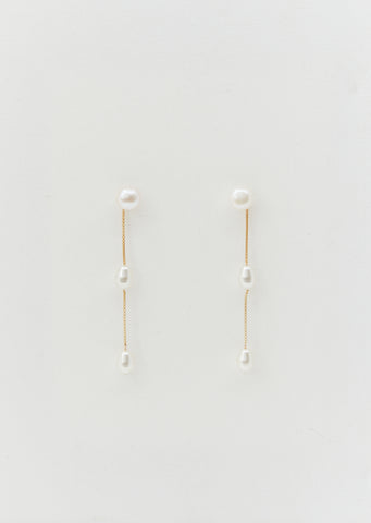 Gold Small Pearl Drop Earrings