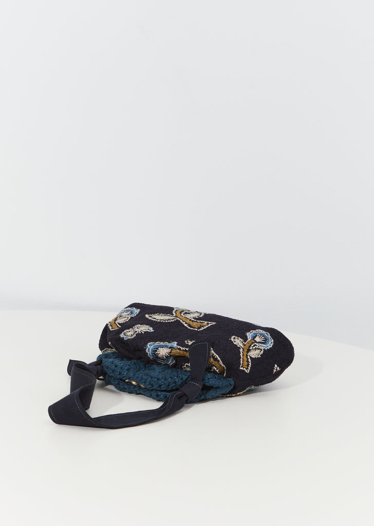 Yume Embroidered Bag — Navy