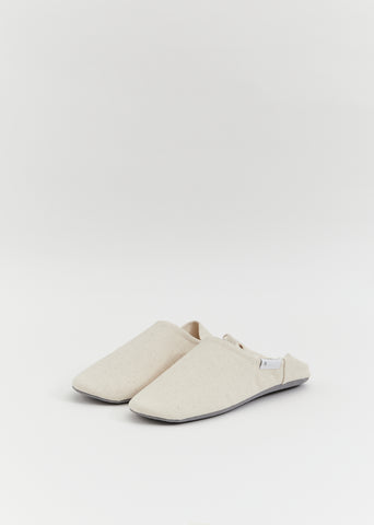 Abe Canvas Wool-Lined Home Shoes — Natural