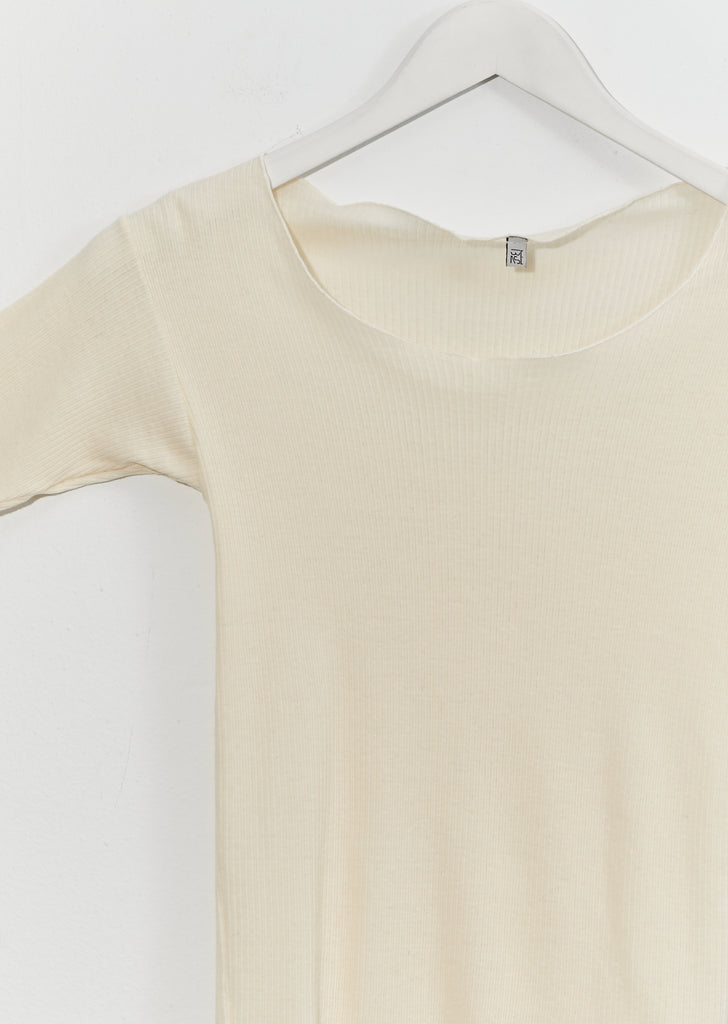 Pama Rib Organic 3/4 Tee — Off White