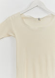 Pama Rib Organic 3/4 Tee — Off White