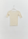 Pama Rib Organic 3/4 Tee — Off White