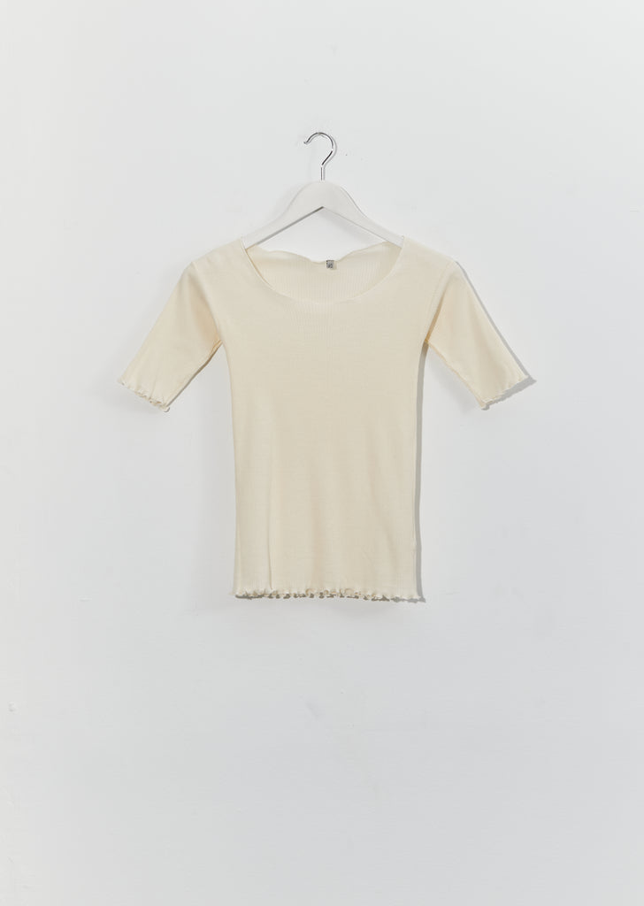 Pama Rib Organic Cotton Tee — Off White