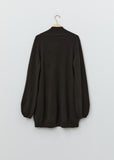 Cashmere Straight Cardigan w/ Wide Arm