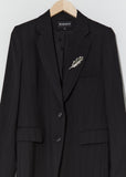 Wool Suit Jacket w/ Brooch