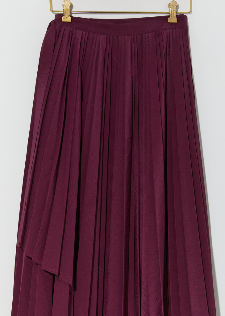 Wool Organza Pleated Pareo Skirt