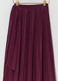 Wool Organza Pleated Pareo Skirt