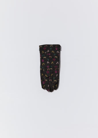 Sock Knit Cashmere Gloves — Charcoal