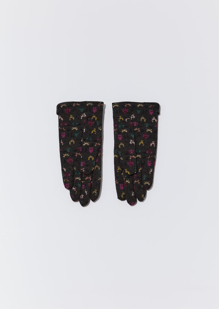 Sock Knit Cashmere Gloves — Charcoal