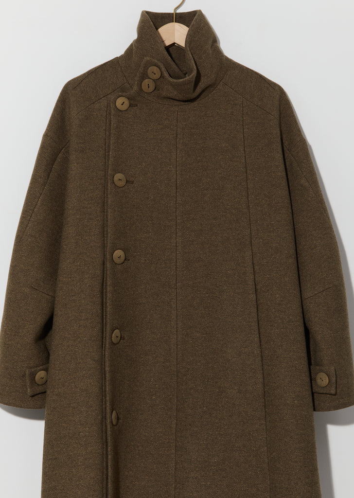 Lambswool Felt Fencer Coat — Khaki