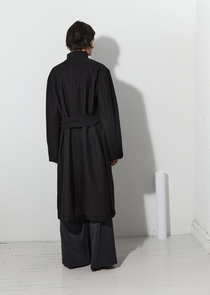 Wrapover Coat — Black