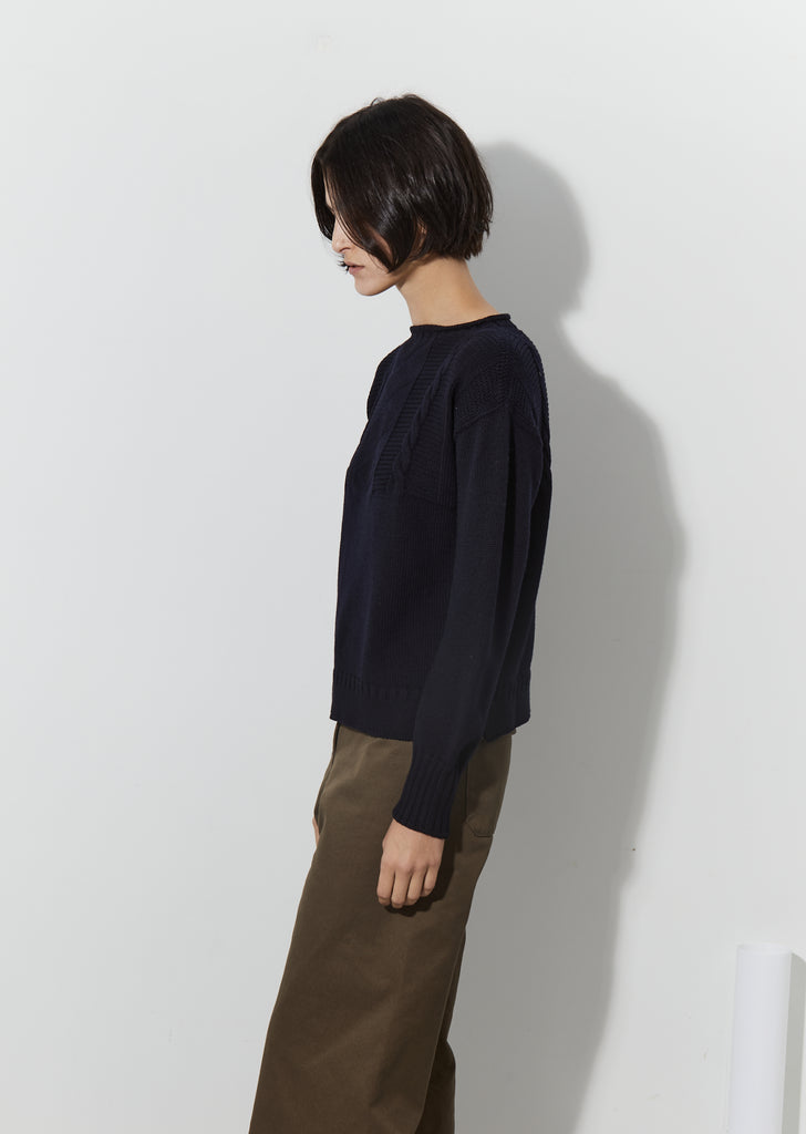 Seamless Wool Guernsey — Navy