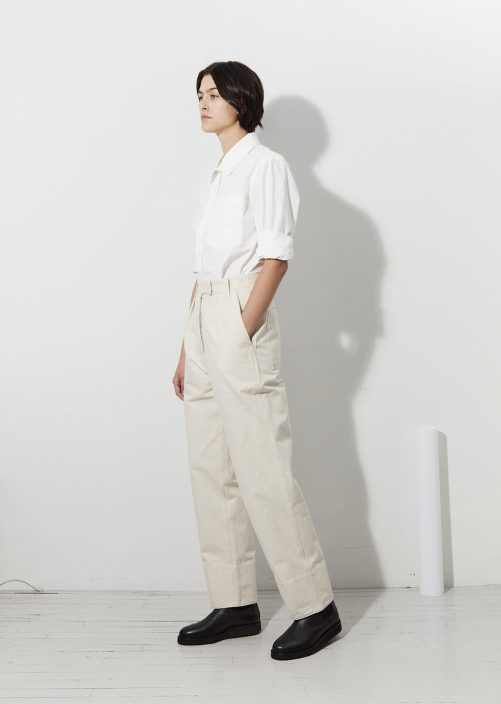Natural Denim Wide Hem Trouser