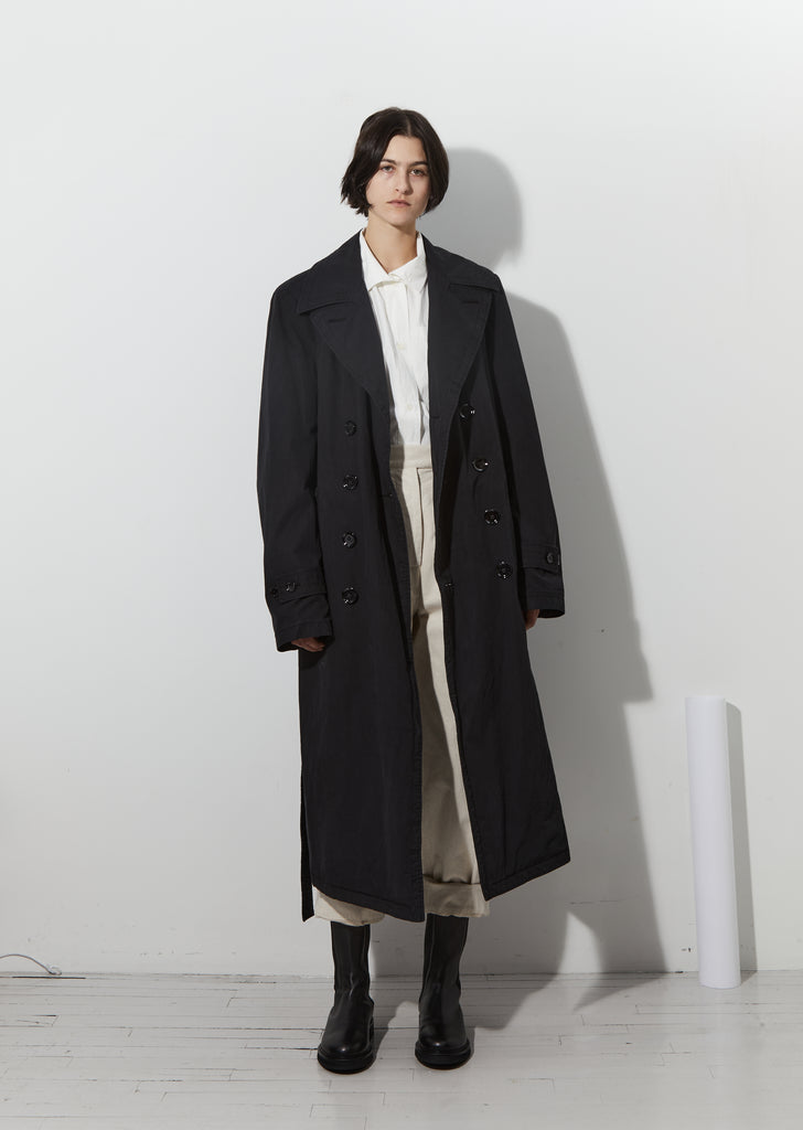 Unisex Cotton Trench Coat — Black