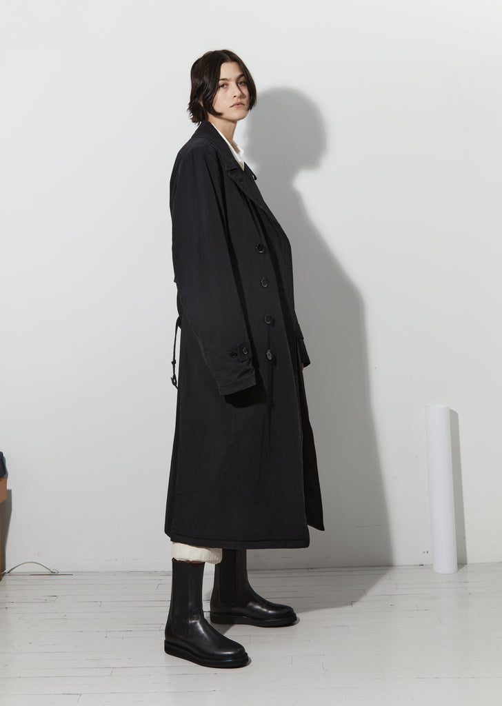 Unisex Cotton Trench Coat — Black
