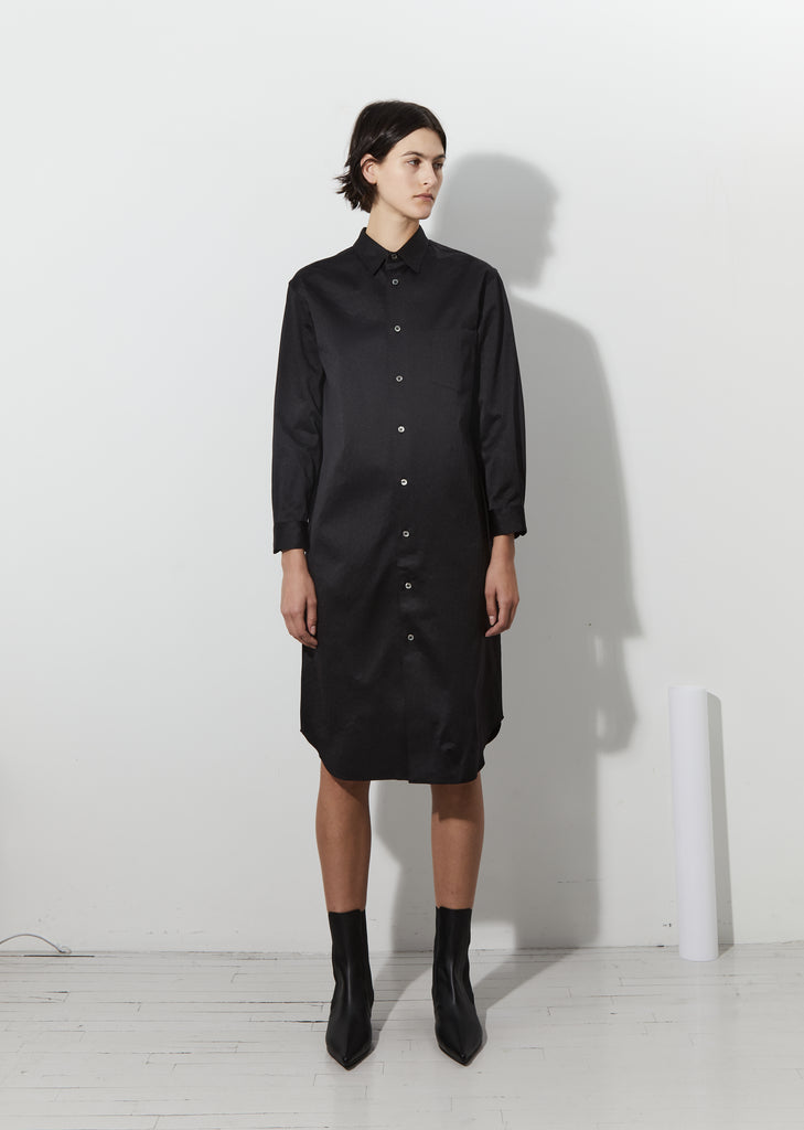 Satin Finish Shirt Dress