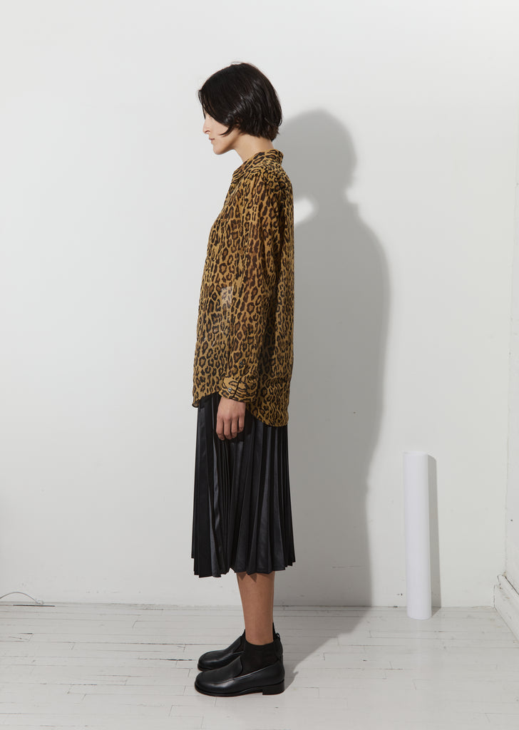 Animal Print Sheer Shirt