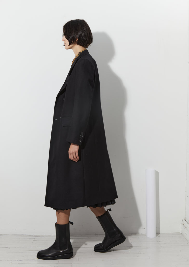 Wool Serge Double Breasted Coat