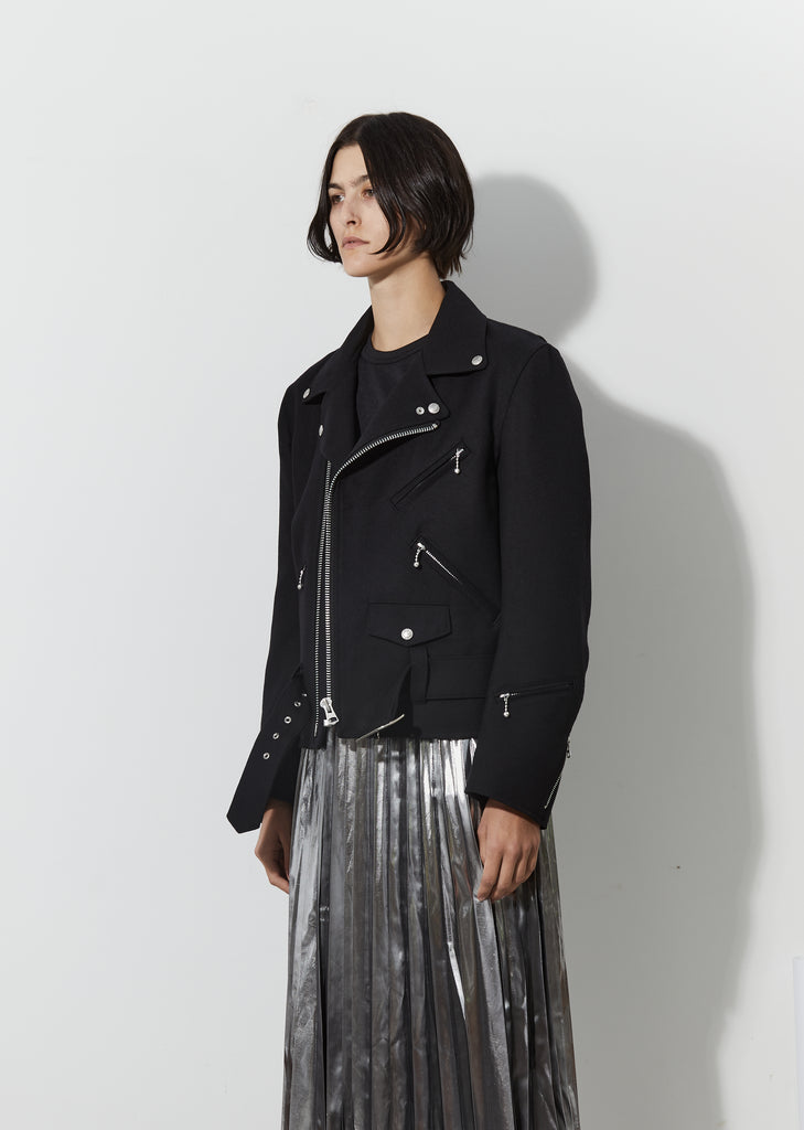Wool Serge Moto Jacket