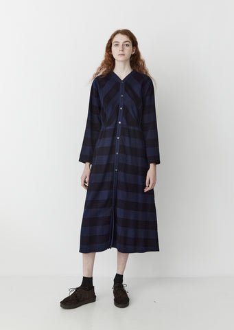 Flannel Check Hand-Dyed Dress