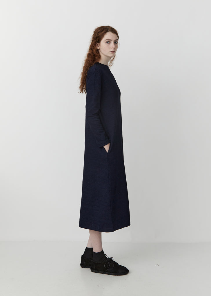 Indigo Yarn Dyed Jersey Dress