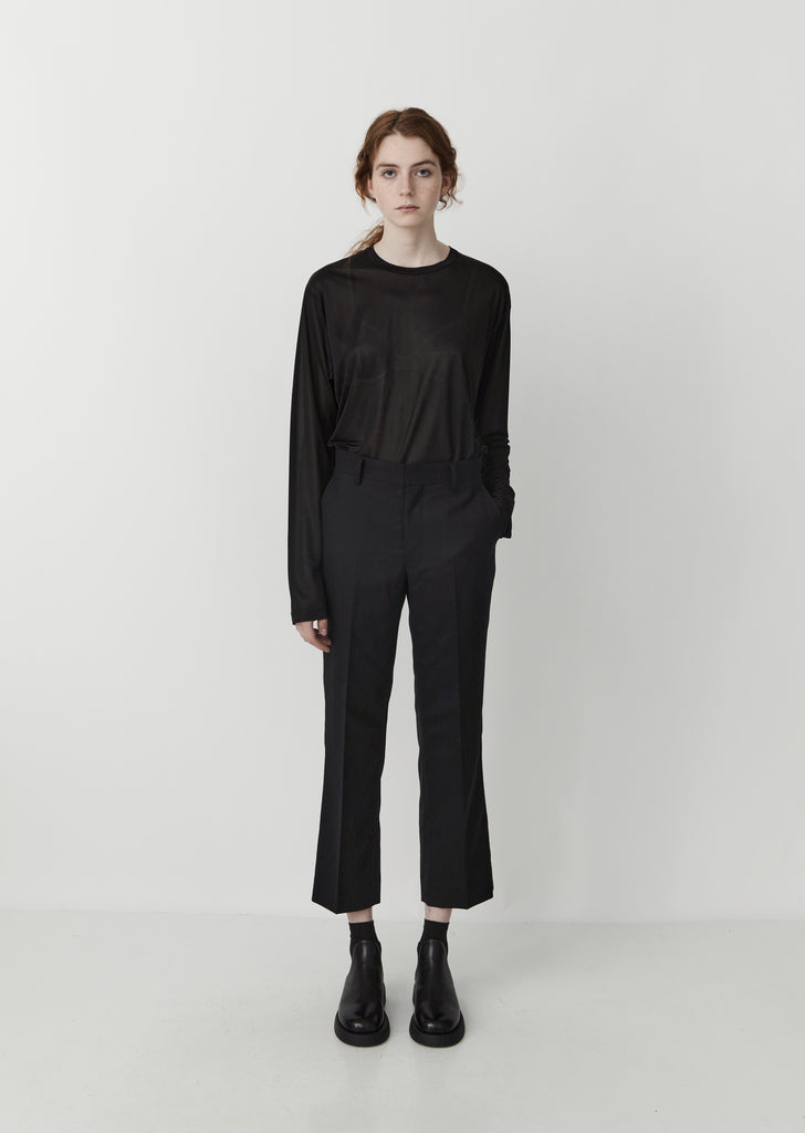 Wool Blend Gabardine Suit Trousers