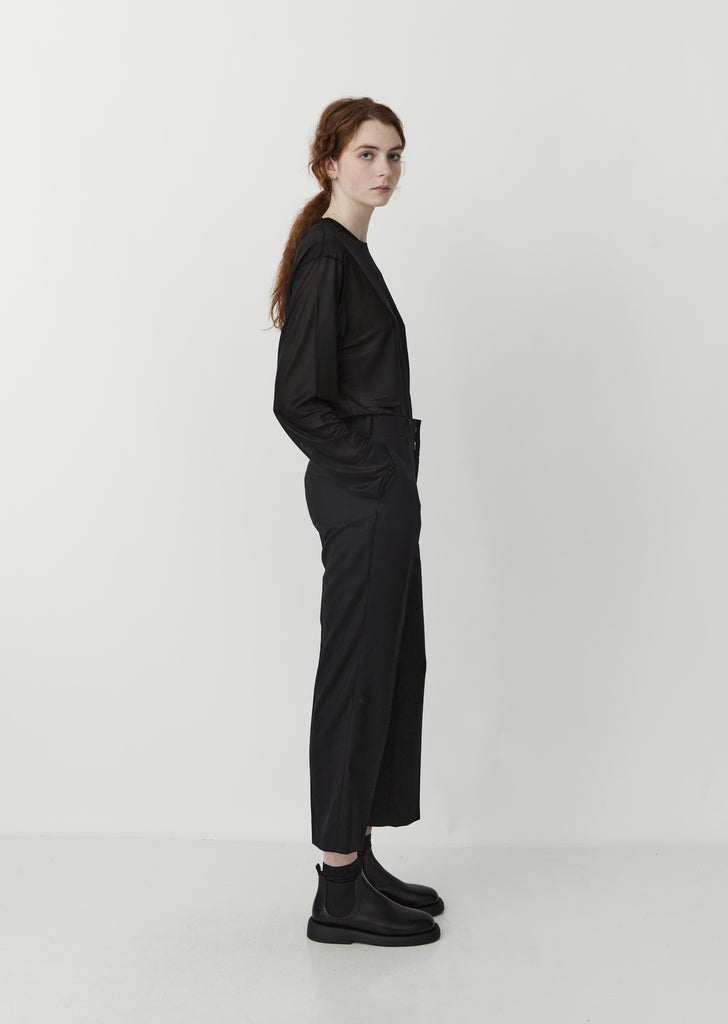 Wool Blend Gabardine Suit Trousers