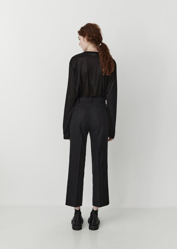 Wool Blend Gabardine Suit Trousers