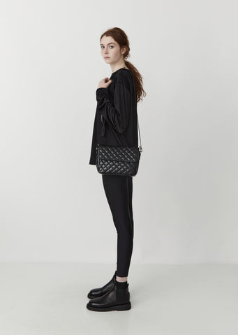 Quilted Synthetic Leather Crossbody Bag