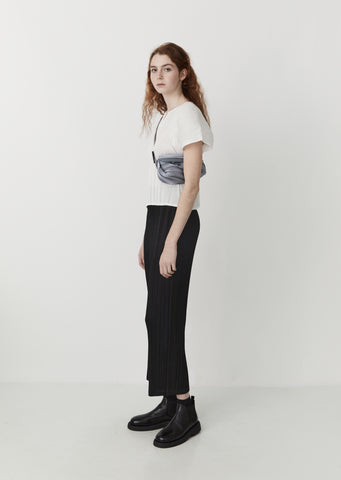 Bias Pleats Crossbody Bag — Grey