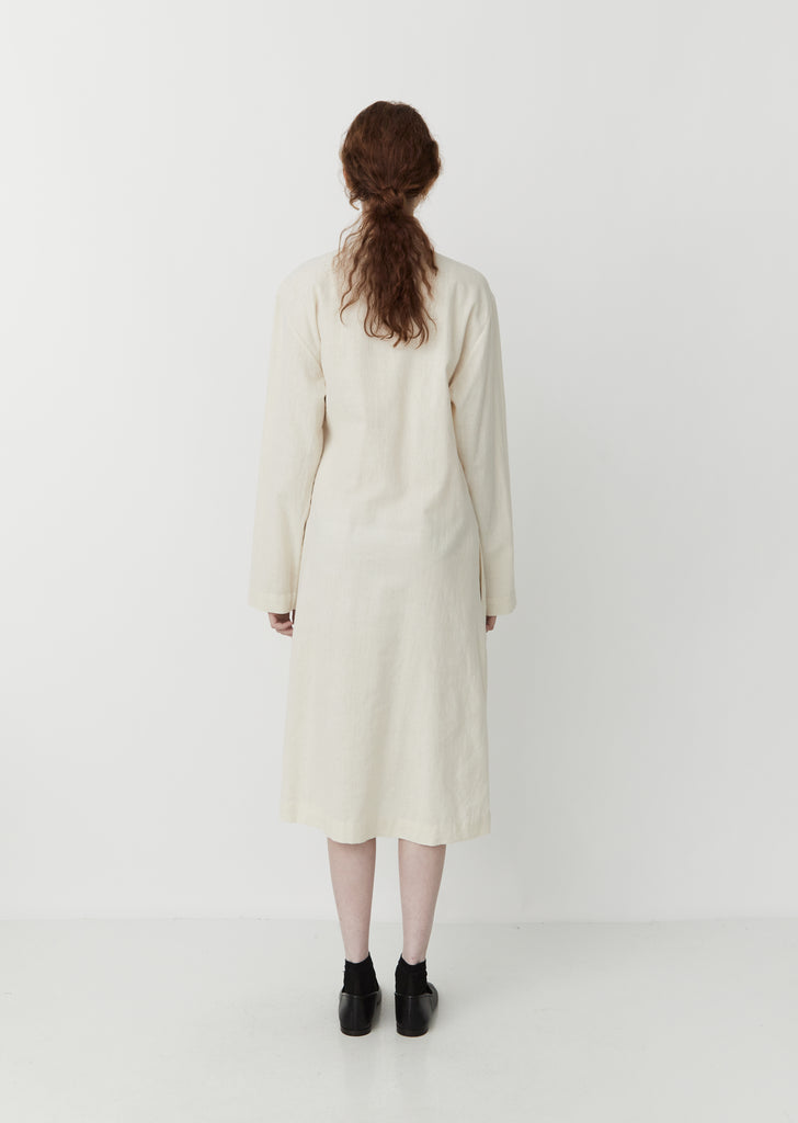 Long Natural-Dyed Jacket / Dress — Ecru