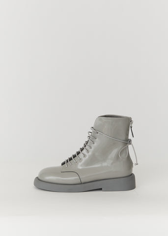 Gommello Patent Leather Boots — Grey