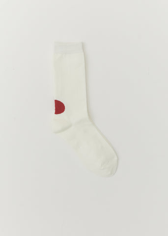 Japan Flag Socks - Natural