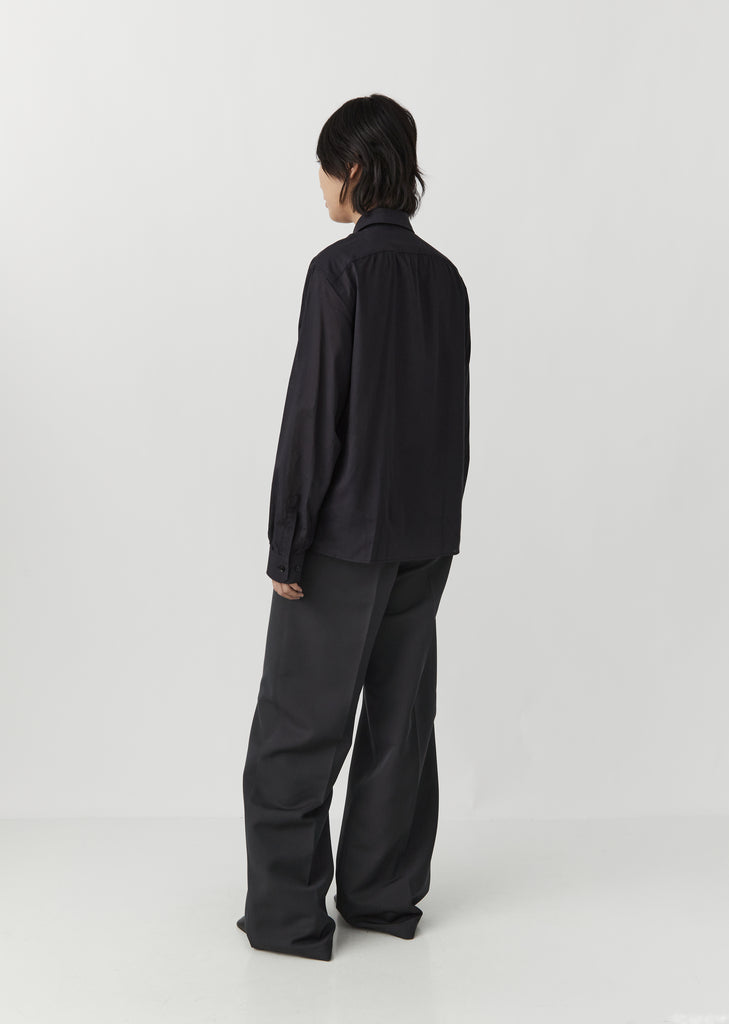 Pointed Collar Shirt — Black