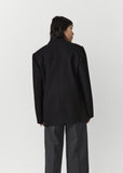 Long Single Breasted Jacket — Black