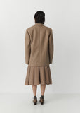 Long Single Breasted Jacket — Beige