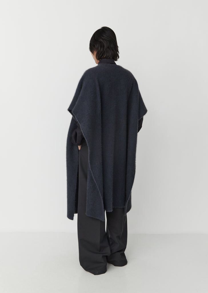 Shaggy Cashmere Cape — Blue