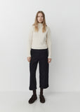 High Neck Ribbed Jumper — Chalk