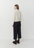 High Neck Ribbed Jumper — Chalk