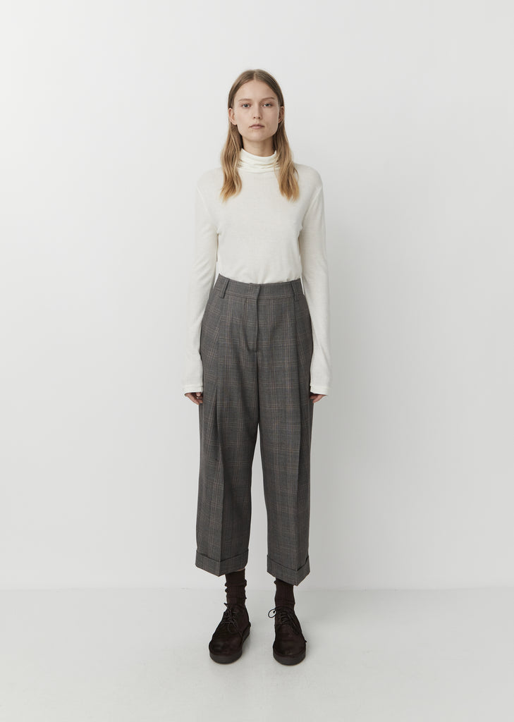 Deep Pleat Wool Trouser