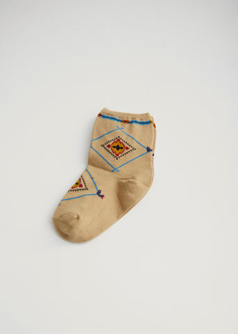 Kids Tapestry Socks — Beige