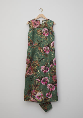 Lame Jacquard Flower Pattern Dress