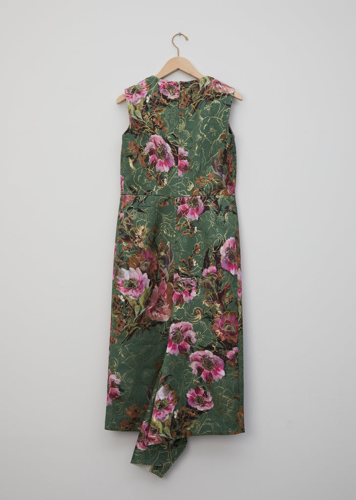 Lame Jacquard Flower Pattern Dress