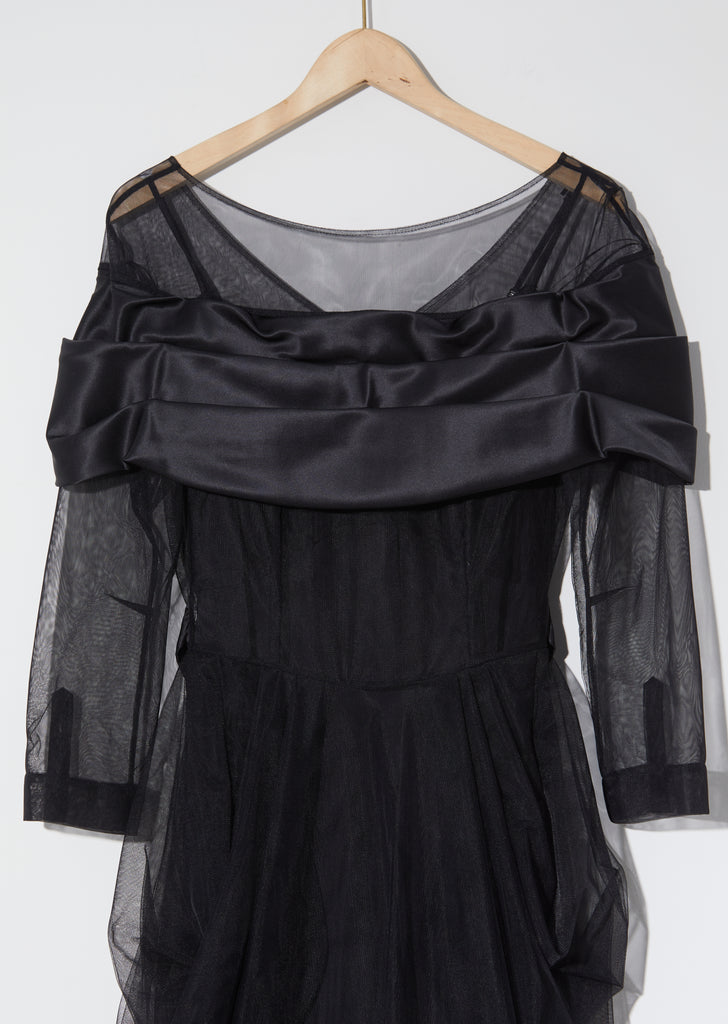 Tulle Pleated Pocket Dress