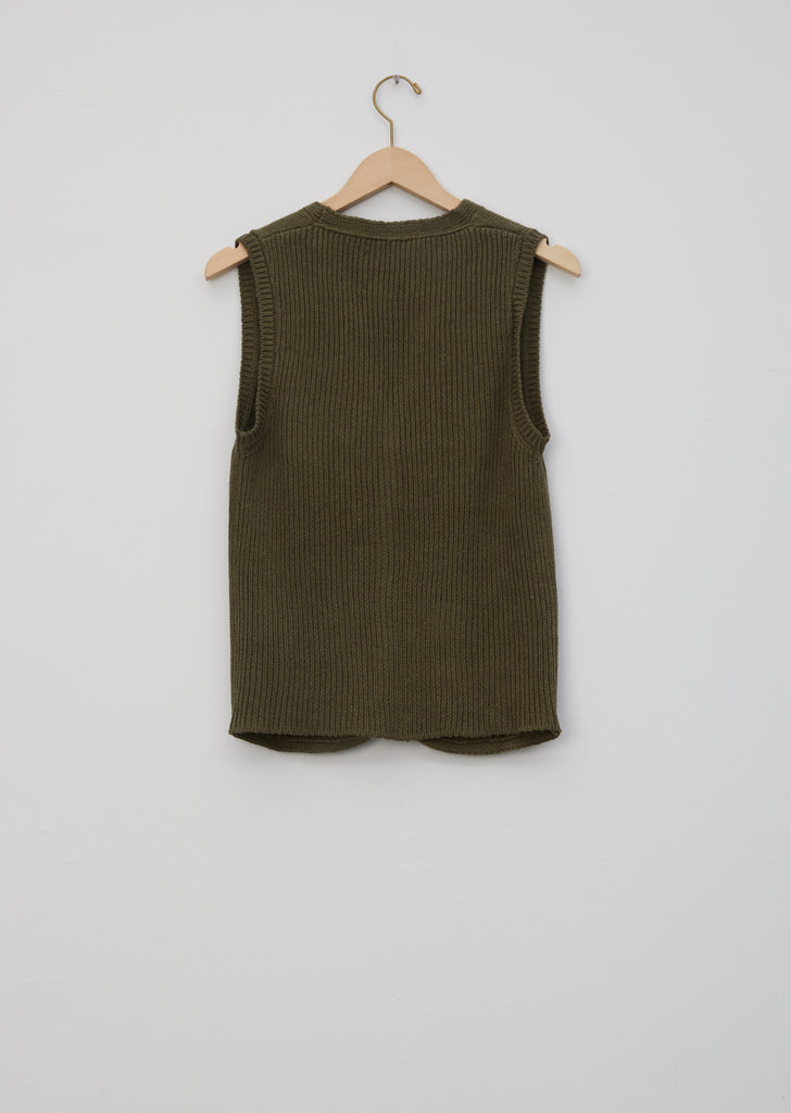 Linen Cotton Rib Back Waistcoat