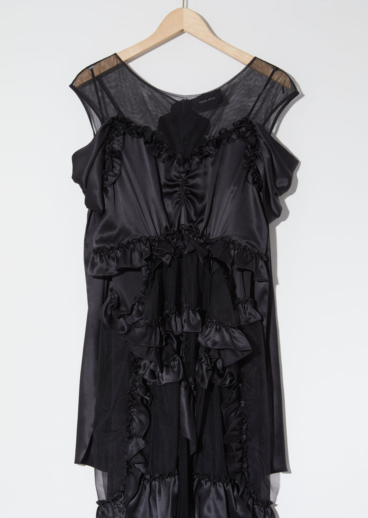 Silk Satin & Tulle Skeleton Dress